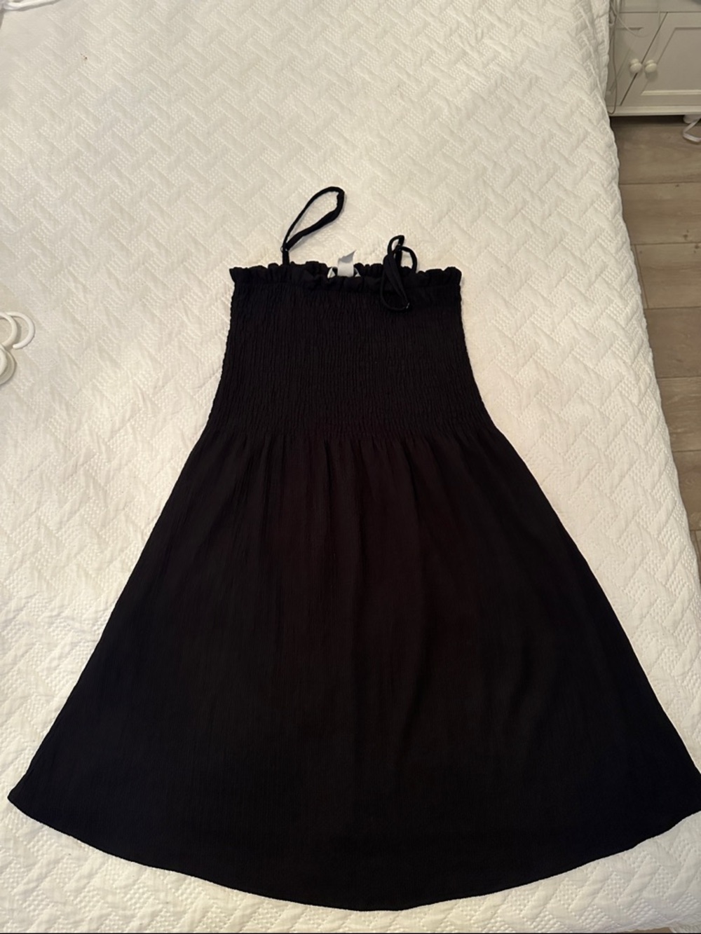 H&M Black Smocked Mini Sundress